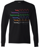 T-shirt: Waveform - Black - Unisex Long-Sleeve