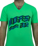 Moogfest 2012 Neon Green V Neck T-shirt
