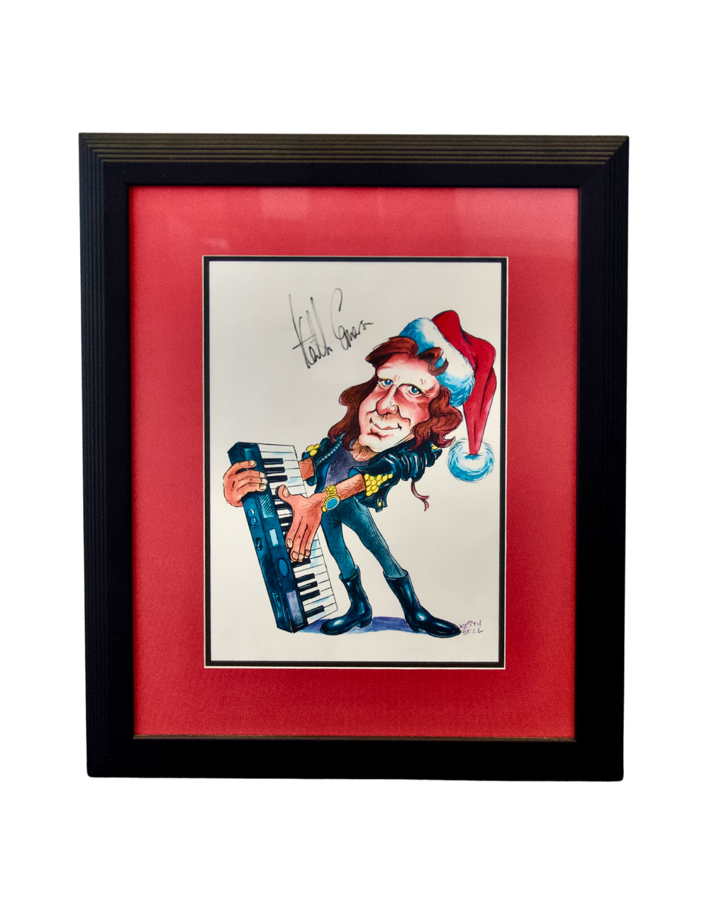 Keith Emerson Autographed Caricature by Keith Bell