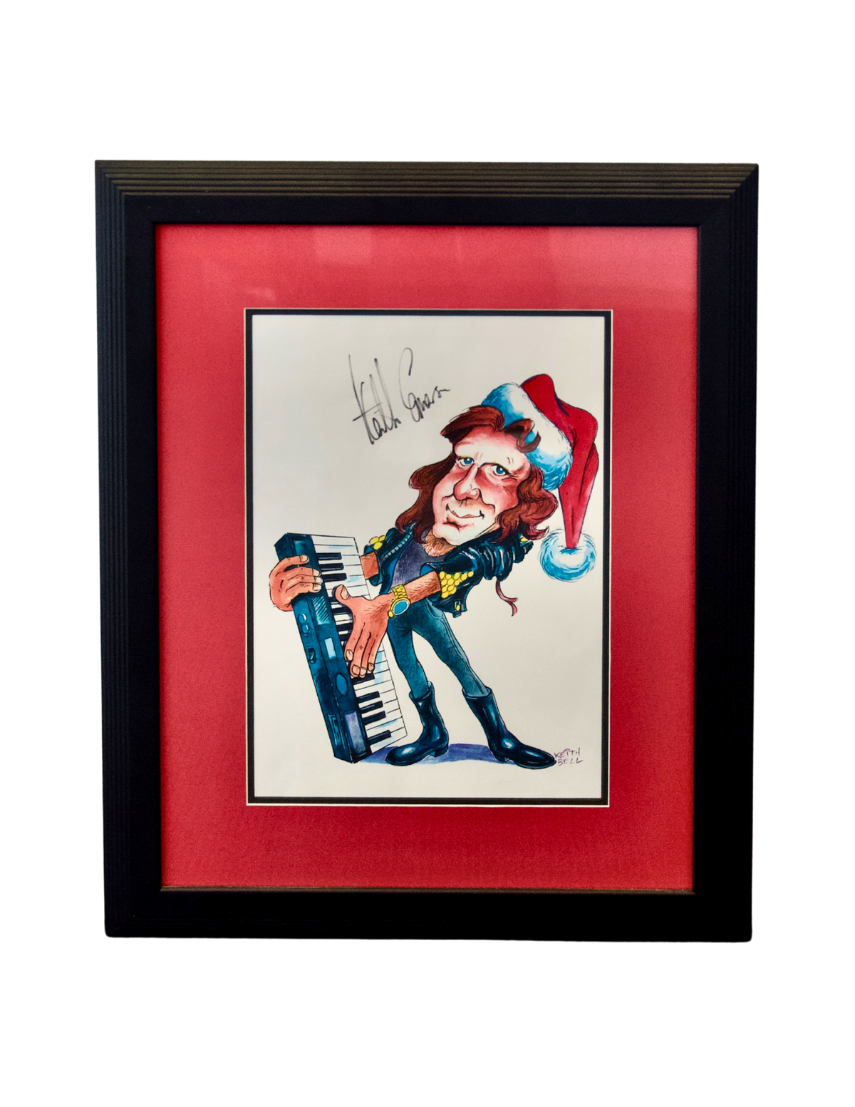 Keith Emerson Autographed Caricature by Keith Bell