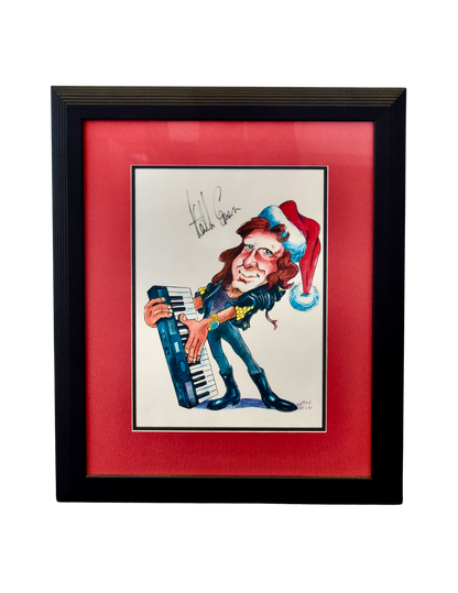 Keith Emerson Autographed Caricature by Keith Bell