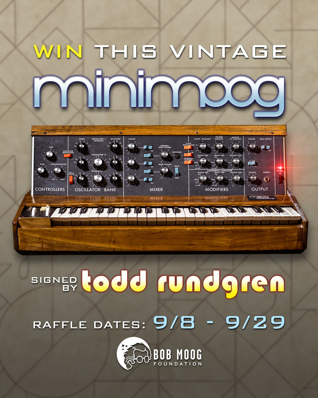 2025 Fall Raffle: Vintage Minimoog Signed by Todd Rundgren