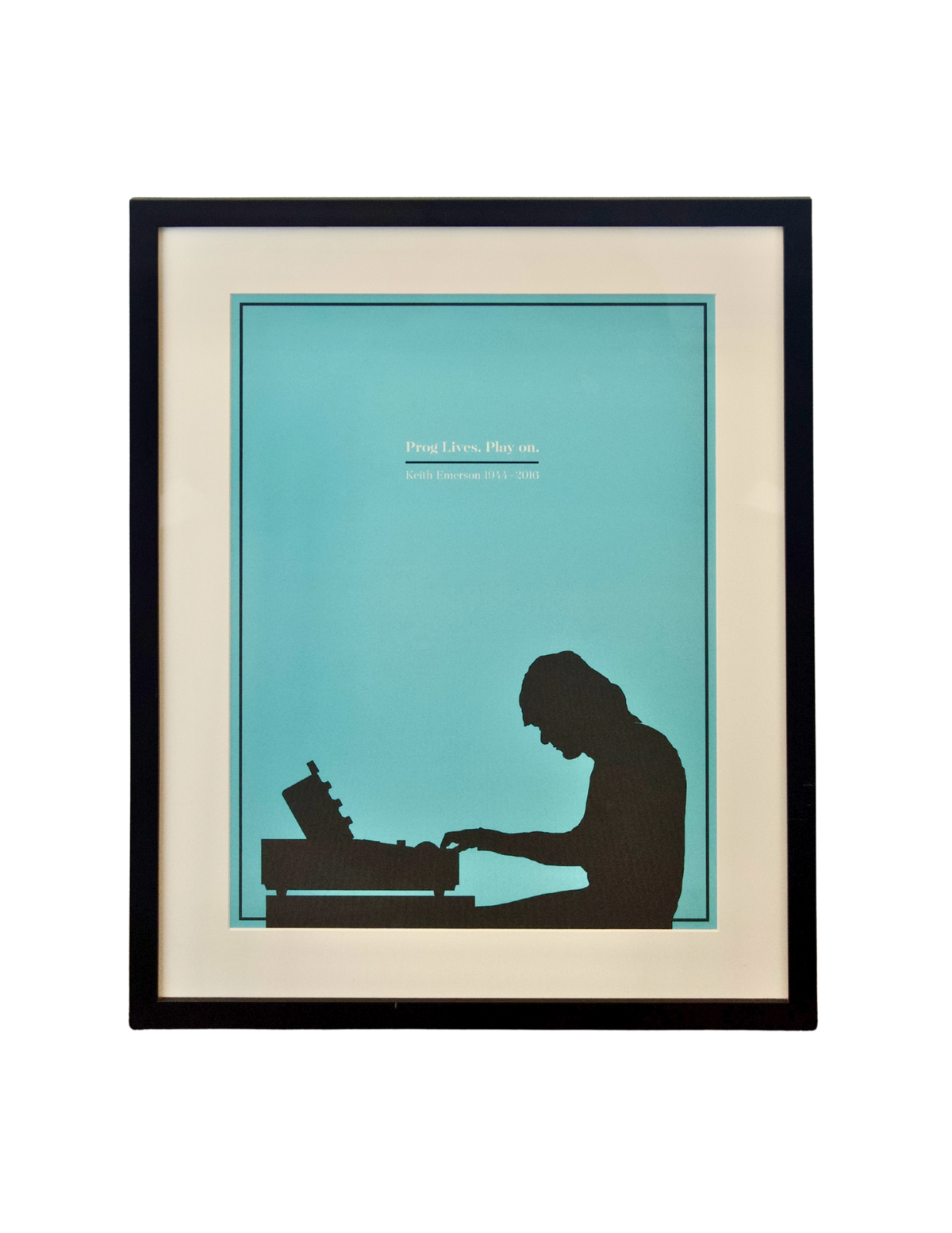 “Prog Lives. Play On.” Framed Keith Emerson Memorial Print