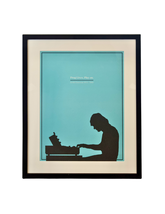 “Prog Lives. Play On.” Framed Keith Emerson Memorial Print