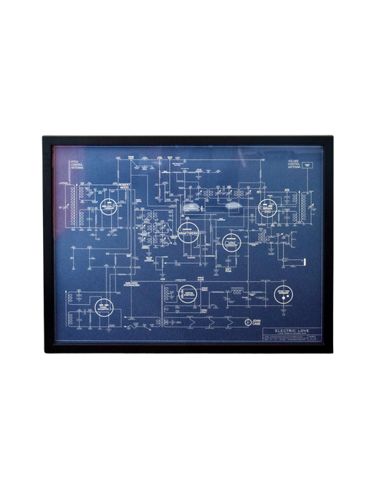 “Electric Love Blueprint” Framed Dorothy Screen Print