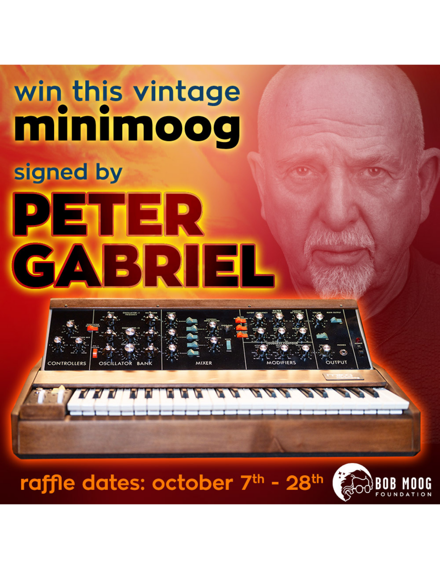 2024 Fall Raffle: Vintage Minimoog Signed by Peter Gabriel