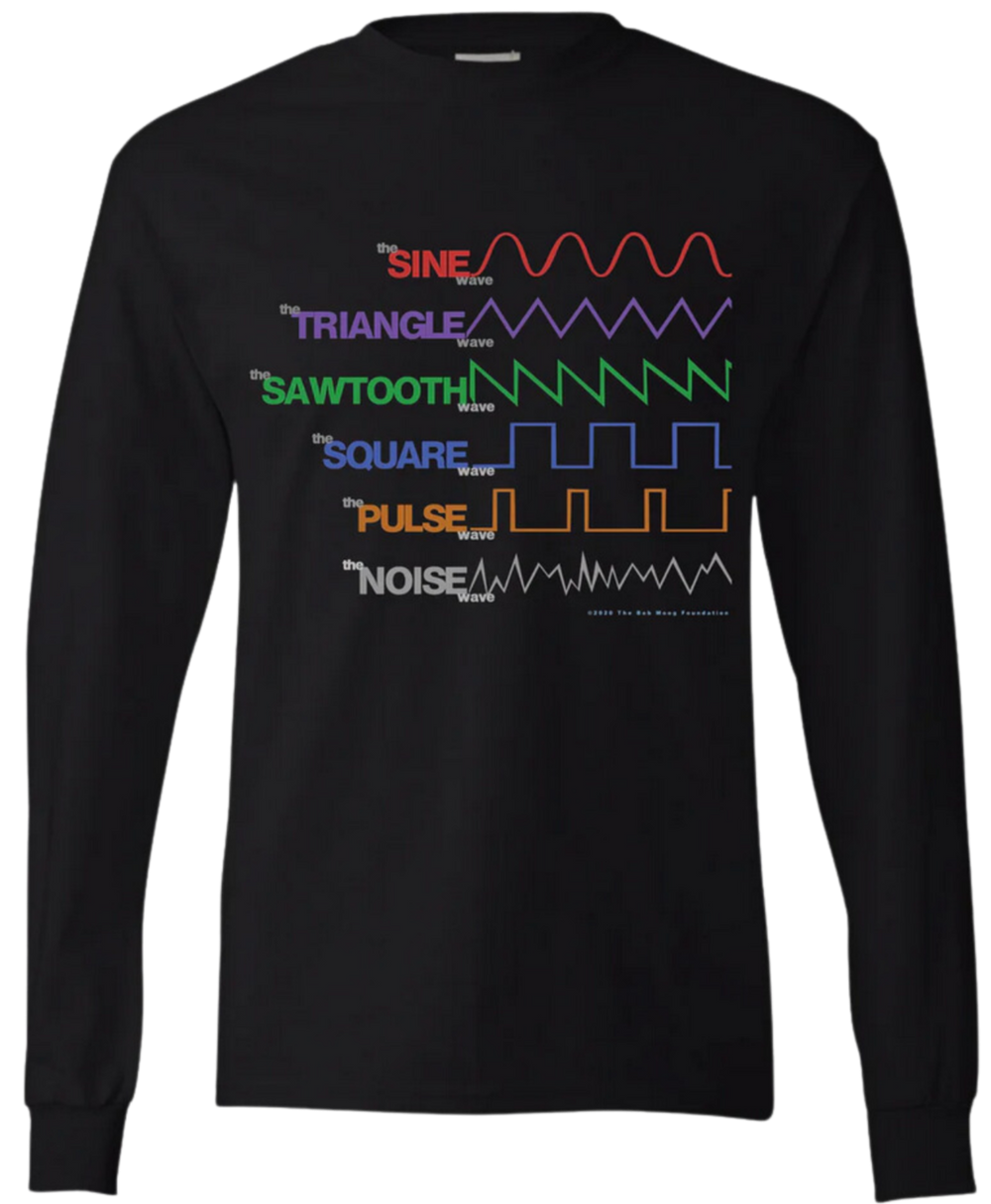 T-shirt: Waveform - Black - Unisex Long-Sleeve