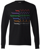 T-shirt: Waveform - Black - Unisex Long-Sleeve