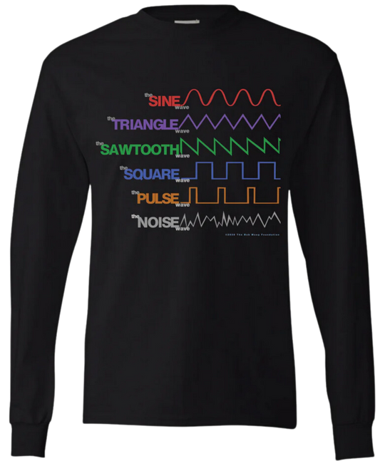 T-shirt: Waveform - Black - Unisex Long-Sleeve