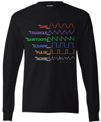 T-shirt: Waveform - Black - Unisex Long-Sleeve