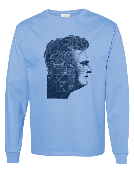 T-shirt: Circuit of My Mind - Sky Blue - Unisex Long-Sleeve